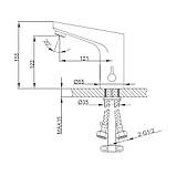 Сенсорний змішувач для умивальника FRAP F513, латунь, хром, фото 9