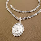 Жіноча срібна цепочка з камінням та ладанка-іконка Богородиця. Цепочка на шию жіноча, фото 9