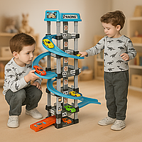 Дитяча багаторівнева трек - парковка для машинок МН2003, Іграшкова дорога 62 деталі