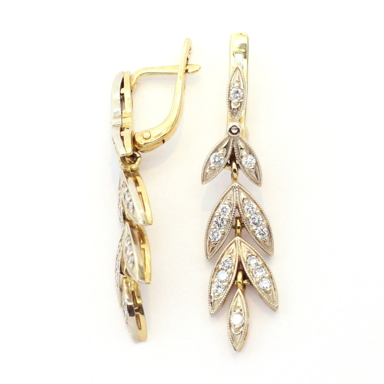 Золоті сережки з діамантом, фото 1