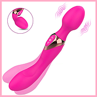 Комбінований вібратор мікрофон Рожевий, подвійний масажер інтимних зон, Стимулятор з вібрацією, Інтимні іграшк