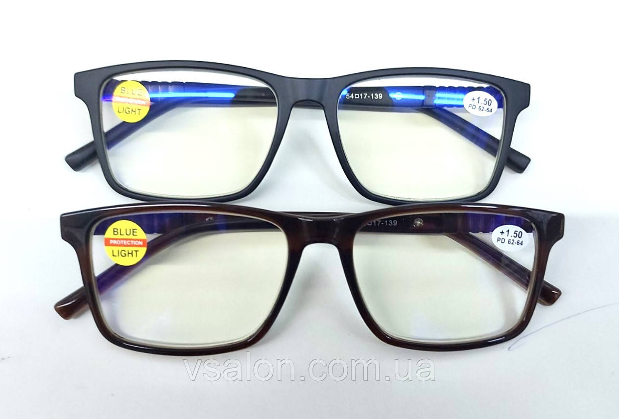 Комп'ютерні чоловічі окуляри для зору Модель 24420 від -4,0 до +4,0, фото 1