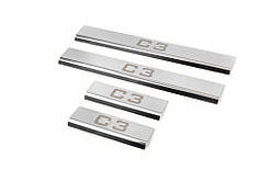 Накладки на пороги (4 шт., Carmos) для Citroen C-3 2009-2016 рр