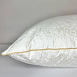 Подушка лебединий пух Bright crystal золотий кант перкаль прямокутна 50х70 см, фото 2