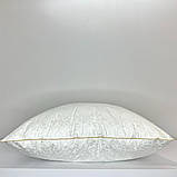 Подушка лебединий пух Bright crystal золотий кант перкаль прямокутна 50х70 см, фото 3