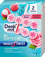 Підвісні таблетки для унітазу Denkmit WC-Duftstein Magic Twist Rose & Lychee, 2 шт