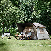 Намет з навісом Naturehike Village CNK2300ZP022, коричневий малий, фото 6