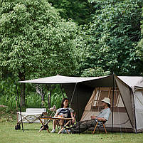 Намет з навісом Naturehike Village CNK2300ZP022, коричневий малий, фото 9