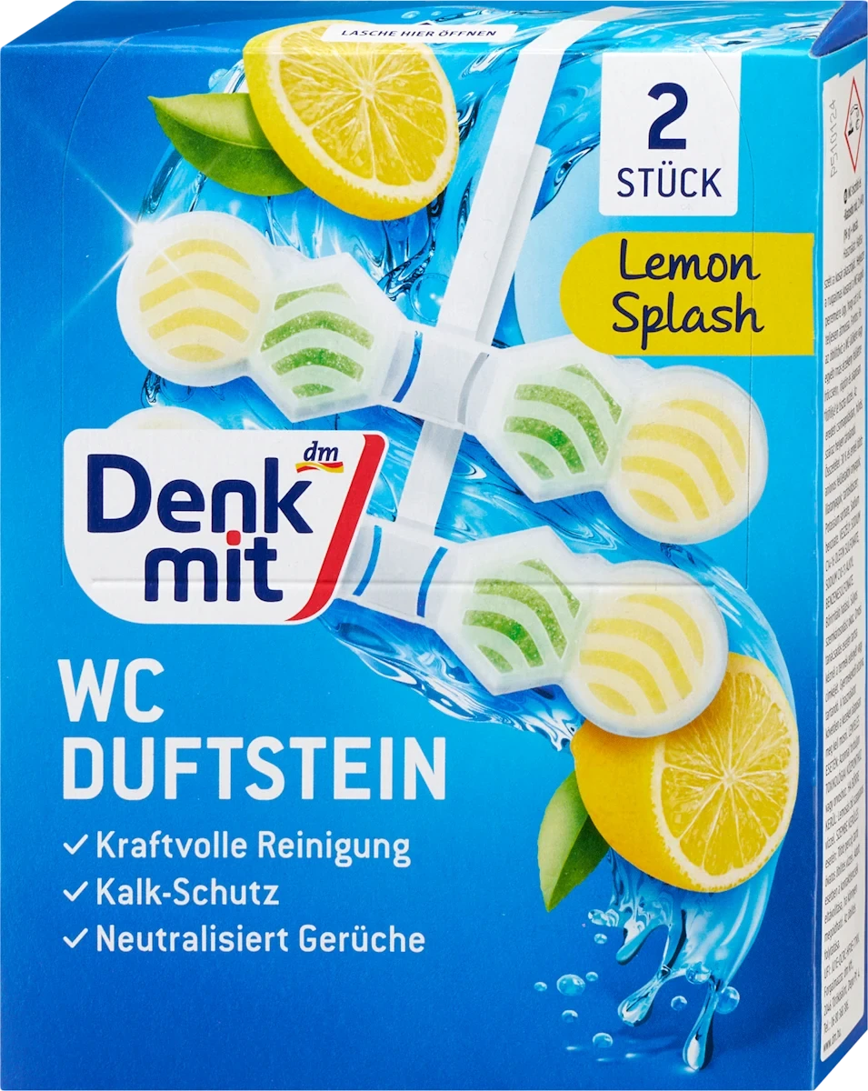 Підвісні таблетки для унітаза Denkmit WC Multi-Aktiv Lemon Splash, 2 шт.