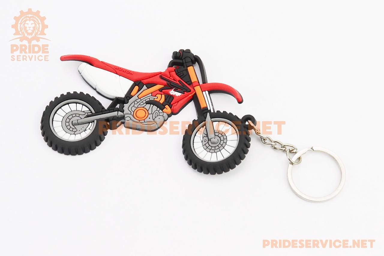 Брелок мото "Honda CRF", гумовий 86х62мм, червоний, поліграфія, SV-502390