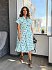 48-62 Вільне літнє плаття з коротким рукавом та поясом, фото 5