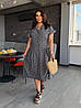 48-62 Вільне літнє плаття з коротким рукавом та поясом, фото 3