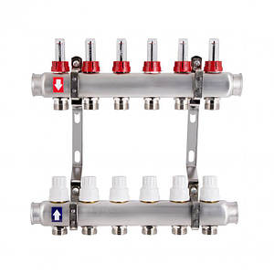 Колектор з витратомірами SD Plus 1" 6 виходів SD0046