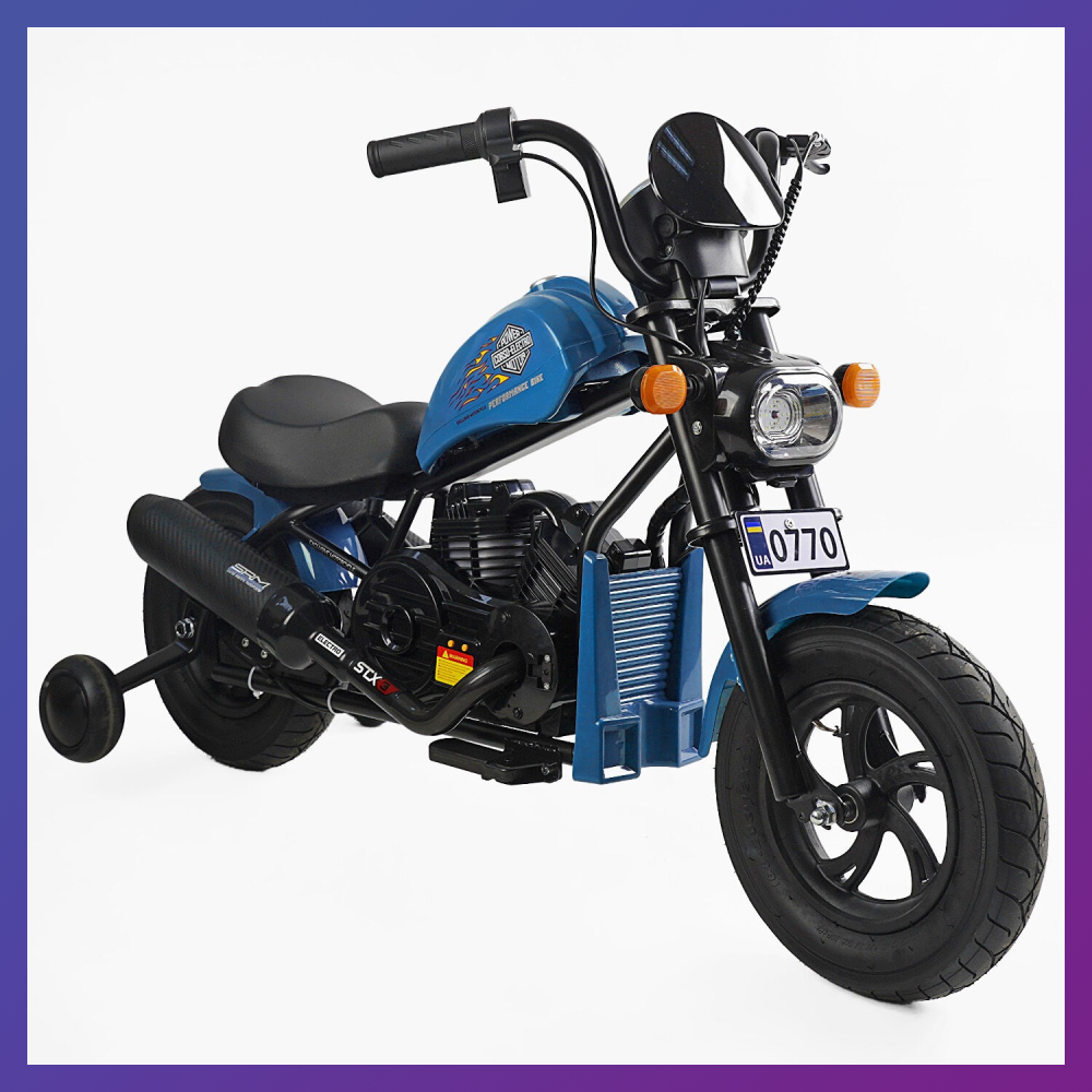 Дитячий електро мотоцикл двоколісний на акумуляторі Corso H-42724 для дітей 3-8 років Синій, фото 1