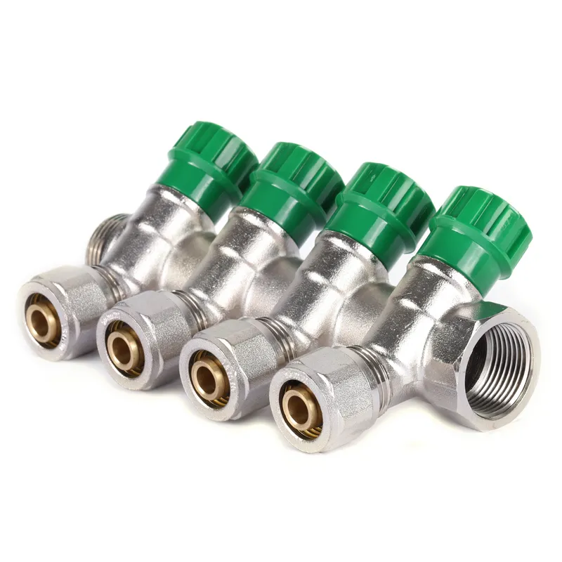 Колектор вентильний з фитингом Чехія KP.1123-4 3/4"x4 ways