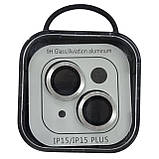 Скло захисне Metal Classic на камеру для iPhone 15  Plus / 15- срібло, фото 2