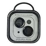 Скло захисне Metal Classic на камеру для iPhone 15 Plus / 15- чорний, фото 2