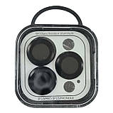 Скло захисне Metal Classic на камеру для iPhone 15 Pro Max / 15 Pro- чорний, фото 2