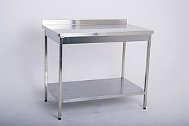 Стіл виробничий С-С2 1000*700*850, борт, на колесах, 1 полиця + 1 полиця з'ємна на направляючих, Арт.66321