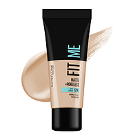 Матувальний тональный крем Maybelline New York Fit Me! Matte + Poreless Foundation 100 Warm Ivory, 30 мл