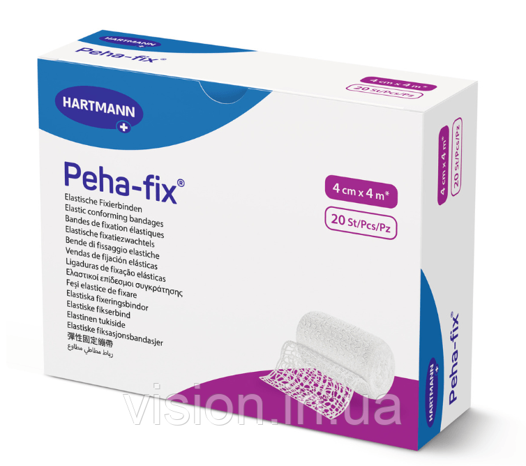 Бинт еластичний фіксуючий Peha-fix 4 см х 4 м 20шт, фото 1