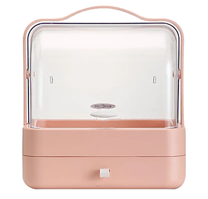 Органайзер для косметики настільний Cosmetic Box з однією полицею Рожевий YU227, фото 3