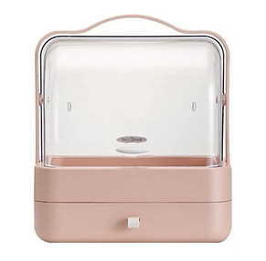 Органайзер для косметики настільний Cosmetic Box з однією полицею Рожевий YU227, фото 4