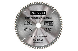 Диск пильний по дереву Apro 190 x 2016мм x 60T (830173)