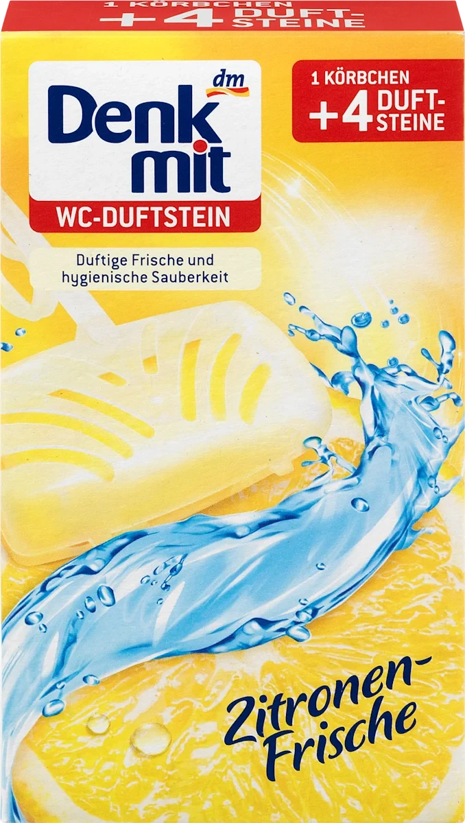 Підвісні таблетки для унітаза Denkmit WC Zitronen-Frische, 4 шт. - 40 гр., фото 1