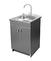 Тумба кухонна Антрацит з мийкою 50x50 (0,6 мм), змішувач нержавіючий, сифон