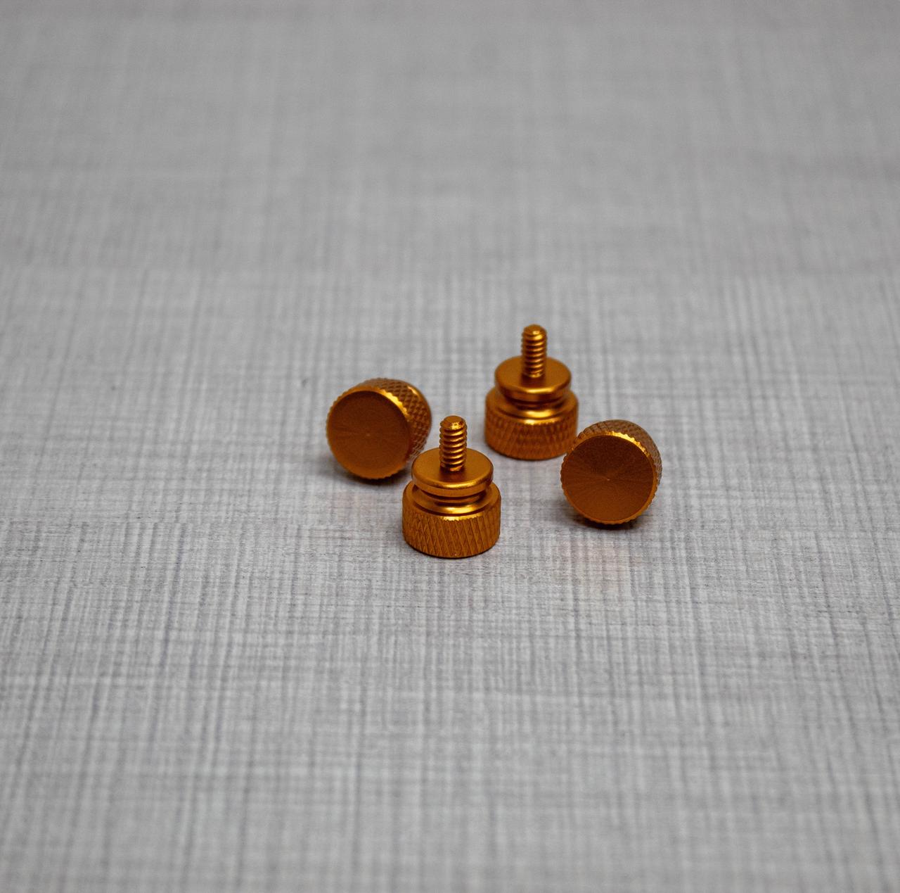 Гвинт кріплення корпусний #6-32, 6 мм, безінструментальний, алюміній, 4 шт, помаранч