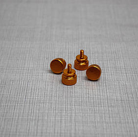 Гвинт кріплення корпусний #6-32, 6 мм, безінструментальний, алюміній, 4 шт, помаранч