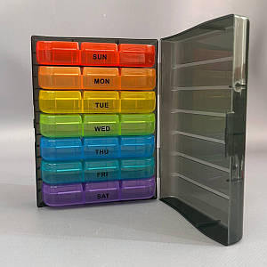 Органайзер для вітамінів на 7 днів (ранок-день-вечір) - кольоровий