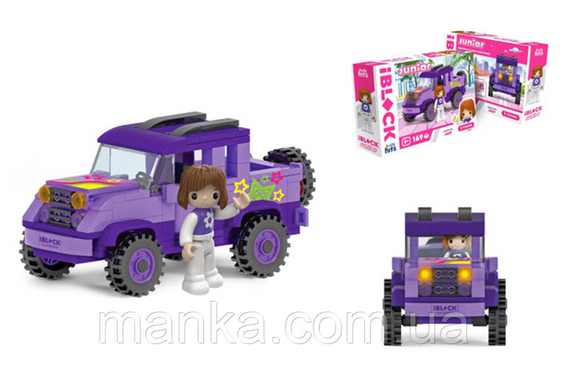 Конструктор Kids hits IBLOCK JUNIOR  KH08/002/3, Дівчатка, Рухайся на джипі,189 дет,компл. фігур, ін