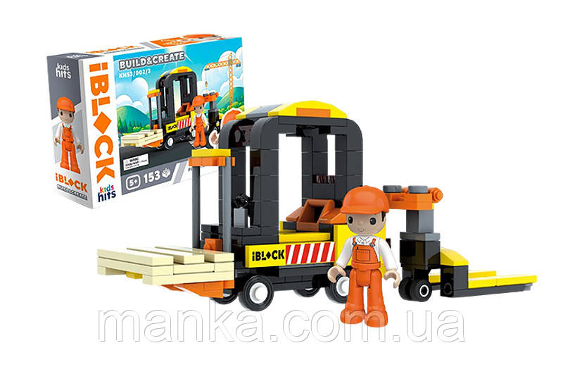 Конструктор Kids hits IBLOCK JUNIOR KH53/002/3 153 діт, короб. 24*6*16см