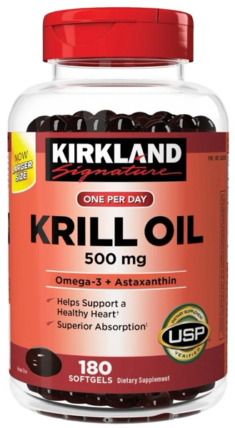 Kirkland Масло Криля 180 капсул (Сердце)
