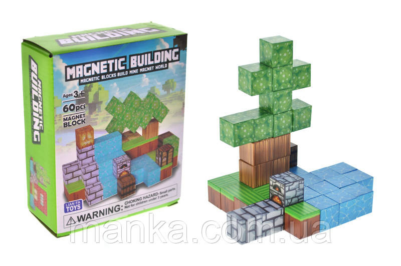 Конструктор магнітний Magnetic Building, 60 дет., кор. 10.5*12.5*2см. K058