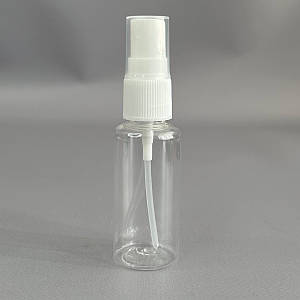 Флакон пластиковий з розпилювачем Ø30 мм, h-100 мм, об'єм - 30 мл - прозорий