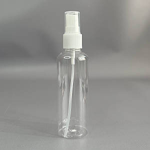 Флакон пластиковий з розпилювачем Ø39 мм, h-143 мм, об'єм - 100 мл - прозорий
