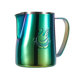 Пітчер для молока JibbiJug 600 мл Green молочник для спінювання молока нержавіюча сталь градієнт