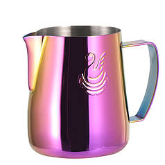 Пічер для молока JibbiJug 600 мл Pink молочник для спінювання молока нержавіюча сталь градієнт