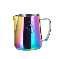 Пічер для молока JibbiJug 600 мл Rainbow молочник для спінювання молока нержавіюча сталь градієнт