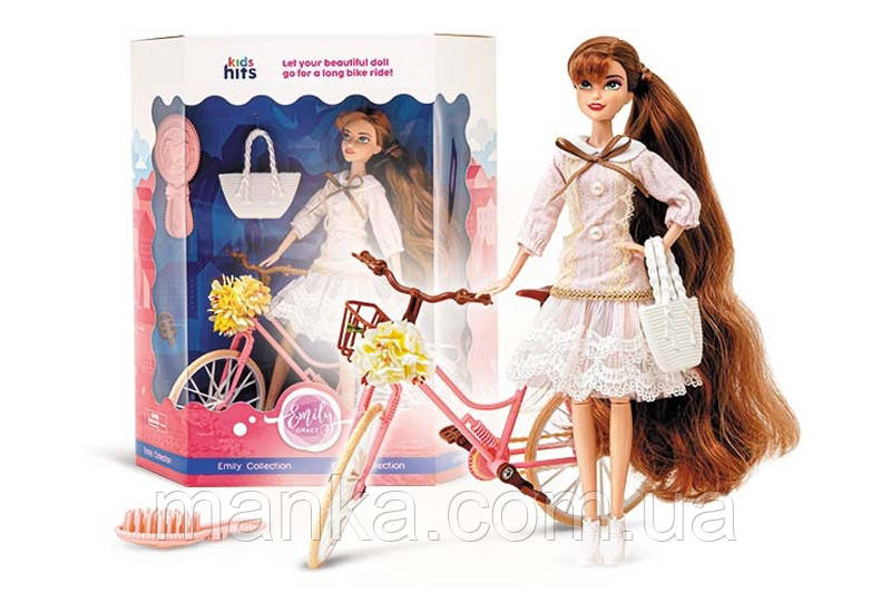 Лялька KH23/019 Emily Romantic з велосипедом коробка 30*34*10 см, фото 1