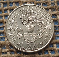 200 лiр 1994 року. "180-та річниця - Карабінери". Iталiя