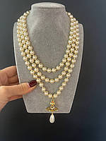 Вів'єн Вествуд підвіска перли позолота 18 К/багатоярусні перлинні намисто з кулоном