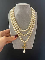 Підвіска перлів позолота 18 К/багатоярусна перлова підвіска Вів'єн Вествуд