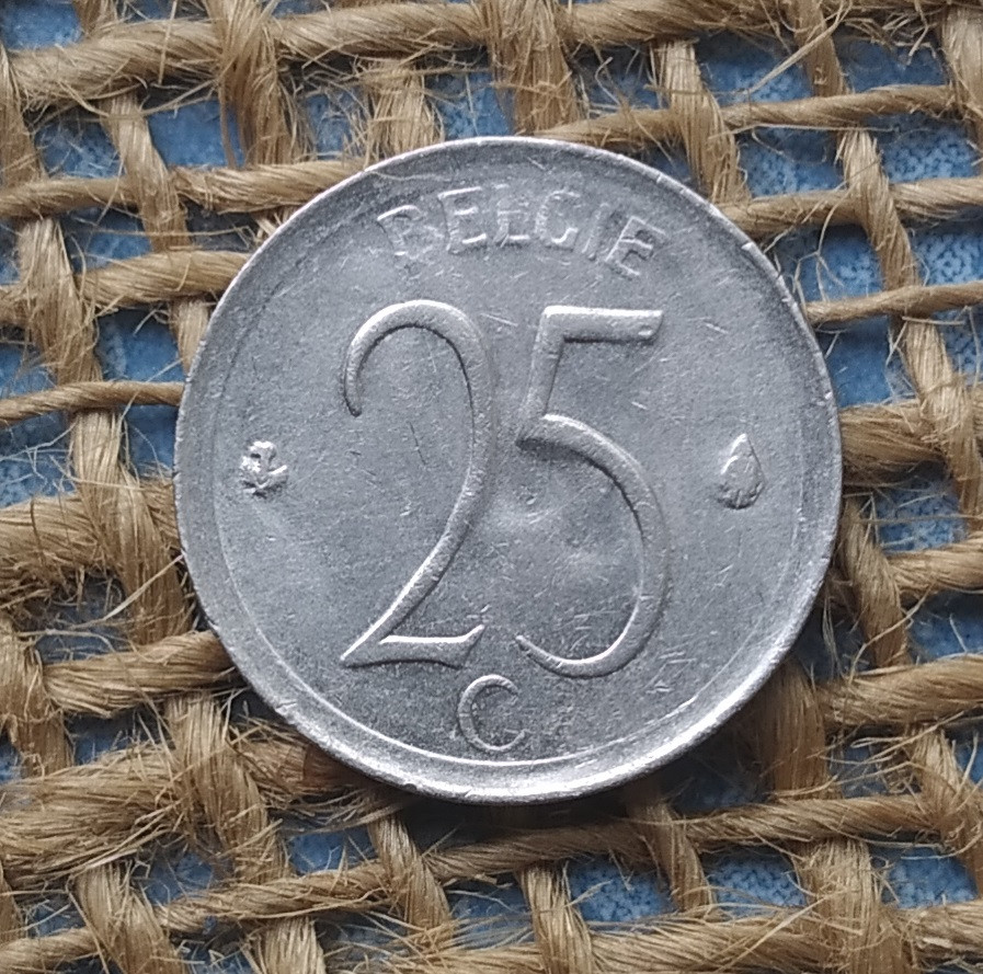 25 сантимiв 1964 року. Бельгiя, фото 1