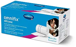 Фіксуючий пластир із нетканого матеріалу Omnifix Silicone 10см х 2м 1шт в рулоні із силіконовою клейовою основою