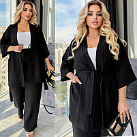 Костюм жіночий лляний кардиган і штани з льону рр.50-52, 54-56, 58-60, фото 4