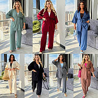 Костюм жіночий лляний кардиган і штани з льону рр.50-52, 54-56, 58-60, фото 10